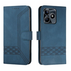 For Realme C53 Cubic Skin Feel Flip Leather Phone Case(Blue)
