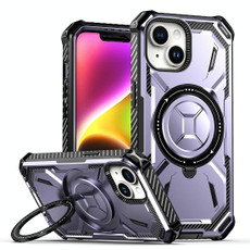 For iPhone 15 Armor Series MagSafe Magnetic Holder Phone Case(Light Purple)