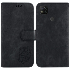 For Xiaomi Redmi 9C Little Tiger Embossed Leather Phone Case(Black)