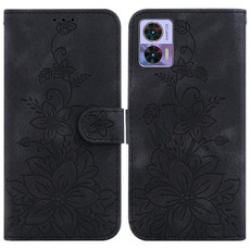 For Motorola Edge 30 Neo / Edge 30 Lite Lily Embossed Leather Phone Case(Black) For Motorola Edge 30 Neo / Edge 30 Lite Lily Embossed Leather Phone Case(Black)