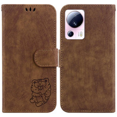 For Xiaomi 13 Lite / Civi 2 Little Tiger Embossed Leather Phone Case(Brown) For Xiaomi 13 Lite / Civi 2 Little Tiger Embossed Leather Phone Case(Brown)