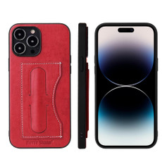 For iPhone 15 Pro Max Fierre Shann Holder Back Cover PU Phone Case(Red) For iPhone 15 Pro Max Fierre Shann Holder Back Cover PU Phone Case(Red)