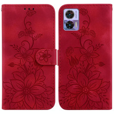 For Motorola Edge 30 Neo / Edge 30 Lite Lily Embossed Leather Phone Case(Red) For Motorola Edge 30 Neo / Edge 30 Lite Lily Embossed Leather Phone Case(Red)
