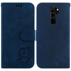 For Xiaomi Redmi Note 8 Pro Little Tiger Embossed Leather Phone Case(Dark Blue)
