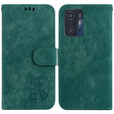 For Xiaomi Mi 11T / 11T Pro Little Tiger Embossed Leather Phone Case(Green)