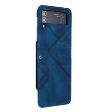 For Samsung Galaxy Z Flip4 Line Pattern Skin Feel Leather Phone Case(Royal Blue) For Samsung Galaxy Z Flip4 Line Pattern Skin Feel Leather Phone Case(Royal Blue)