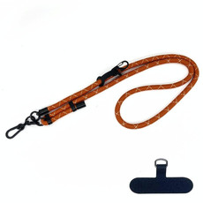 10mm Thick Rope Mobile Phone Anti-Lost Adjustable Lanyard Spacer(Persimmon Red Coffee)