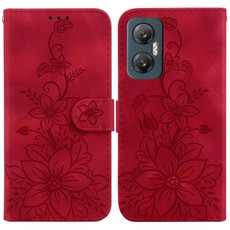 For Infinix Hot 20 5G Lily Embossed Leather Phone Case(Red) For Infinix Hot 20 5G Lily Embossed Leather Phone Case(Red)