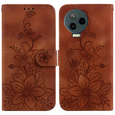 For Infinix Note 12 Pro 4G / Note 12 2023 Lily Embossed Leather Phone Case(Brown)