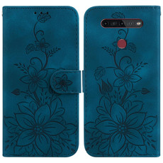 For LG K41S / K51S Lily Embossed Leather Phone Case(Dark Blue) For LG K41S / K51S Lily Embossed Leather Phone Case(Dark Blue)