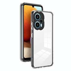 For Xiaomi Poco F5/Redmi Note 12 Turbo 3 in 1 Clear TPU Color PC Frame Phone Case(Black)