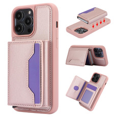 For iPhone 11 Pro RFID Anti-theft Detachable Card Bag Leather Phone Case(Pink)