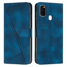 For Samsung Galaxy M30s / M21 Dream Triangle Leather Phone Case with Lanyard(Blue)