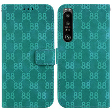 For Sony Xperia 1 III Double 8-shaped Embossed Leather Phone Case(Green)