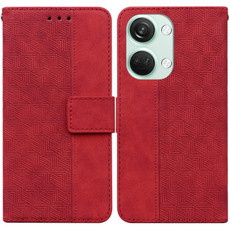 For OnePlus Nord 3 Geometric Embossed Leather Phone Case(Red)