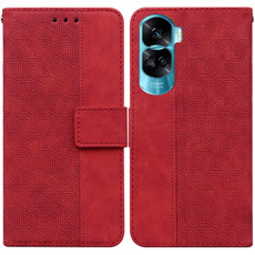 For Honor 90 Lite Geometric Embossed Leather Phone Case(Red) For Honor 90 Lite Geometric Embossed Leather Phone Case(Red)