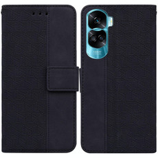 For Honor 90 Lite Geometric Embossed Leather Phone Case(Black) For Honor 90 Lite Geometric Embossed Leather Phone Case(Black)