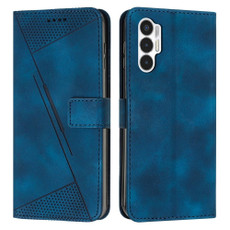 For Tecno Pova 3 Dream Triangle Leather Phone Case with Lanyard(Blue)