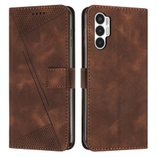 For Tecno Pova 3 Dream Triangle Leather Phone Case with Lanyard(Brown)