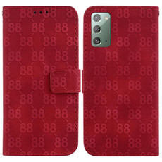 For Samsung Galaxy A51 5G Double 8-shaped Embossed Leather Phone Case(Red)