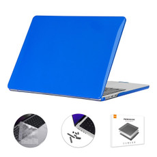 For MacBook Air 15.3 A2941 ENKAY US Version 3 in 1 Crystal Protective Case with TPU Keyboard Film & Anti-dust Plugs(Dark Blue)