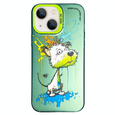 For iPhone 13 Double Layer Color Silver Series Animal Oil Painting Phone Case(White Dog) For iPhone 13 Double Layer Color Silver Series Animal Oil Painting Phone Case(White Dog)