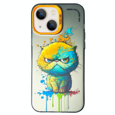 For iPhone 13 Double Layer Color Silver Series Animal Oil Painting Phone Case(Big Face Cat) For iPhone 13 Double Layer Color Silver Series Animal Oil Painting Phone Case(Big Face Cat)