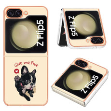 For Samsung Galaxy Z Flip5 Electroplating Marble Dual-side IMD Phone Case(Lucky Dog)