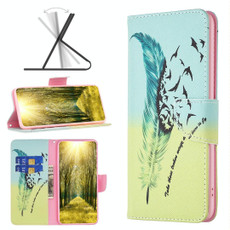 For OPPO A58 4G / A98 5G Colored Drawing Pattern Leather Phone Case(Feather)