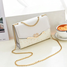 Messenger Sequins Shoulder Bag Women Mobile Phone Coin Purse, Color: White