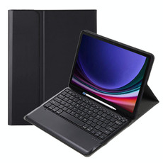 A810B For Samsung Galaxy Tab S9+ Pen Slot Detachable Bluetooth Keyboard Leather Tablet Case(Black)