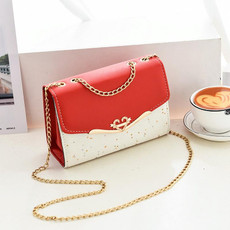 Messenger Sequins Shoulder Bag Women Mobile Phone Coin Purse, Color: Red