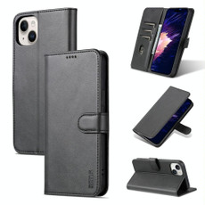 For iPhone 15 Plus AZNS Skin Feel Calf Texture Flip Leather Phone Case(Black)