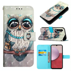 For Samsung Galaxy A25 5G / A24 3D Painting Horizontal Flip Leather Phone Case(Grey Owl)
