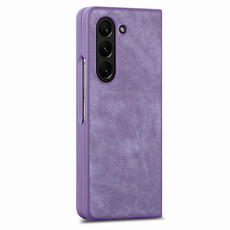 For  Samsung Galaxy Z Fold5 5G Integrated Film Retro Skin Feel Fold Leather Phone Case(Purple) For  Samsung Galaxy Z Fold5 5G Integrated Film Retro Skin Feel Fold Leather Phone Case(Purple)