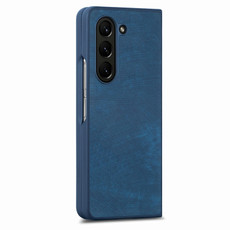 For  Samsung Galaxy Z Fold5 5G Integrated Film Retro Skin Feel Fold Leather Phone Case(Blue) For  Samsung Galaxy Z Fold5 5G Integrated Film Retro Skin Feel Fold Leather Phone Case(Blue)