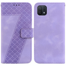 For OPPO A16K 7-shaped Embossed Leather Phone Case(Purple)