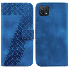 For OPPO A16K 7-shaped Embossed Leather Phone Case(Blue)