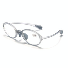 Portable Magnifying Glass Presbyopic Glasses Silicone Anti-Blue Light Reading Glasses, Degree: +300(Light Gray)