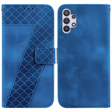 For Samsung Galaxy A32 5G 7-shaped Embossed Leather Phone Case(Blue)