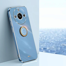 For Realme 11 5G XINLI Straight Edge 6D Electroplate TPU Phone Case with Ring Holder(Celestial Blue) For Realme 11 5G XINLI Straight Edge 6D Electroplate TPU Phone Case with Ring Holder(Celestial Blue)