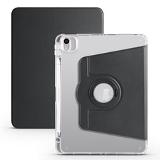 For iPad Pro 11 2022 / Air 10.9 2022 Clear Acrylic 360 Rotation Detachable Leather Tablet Case(Black)