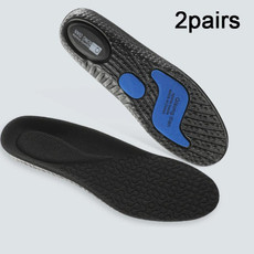 2pairs EVA Sports Insoles Shock Absorption Deodorant Running Insoles for Shoes, Size: 41-42(Black)