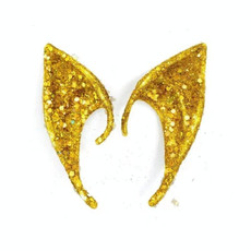 1pair Latex Elf Ears With Glitter Halloween Party Pixie Ears Cosplay Props 10cm Golden