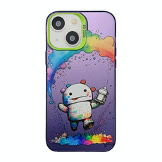 For iPhone 14 Cute Animal Pattern Series PC + TPU Phone Case(Robots) For iPhone 14 Cute Animal Pattern Series PC + TPU Phone Case(Robots)