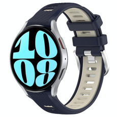 For Samsung Galaxy Watch 6 40mm 20mm Sports Two-Color Steel Buckle Silicone Watch Band(Midnight Blue+Starlight) For Samsung Galaxy Watch 6 40mm 20mm Sports Two-Color Steel Buckle Silicone Watch Band(Midnight Blue+Starlight)