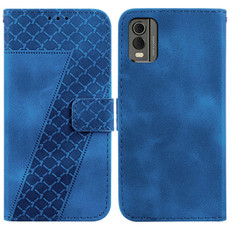 For Nokia C32 7-shaped Embossed Leather Phone Case(Blue) For Nokia C32 7-shaped Embossed Leather Phone Case(Blue)