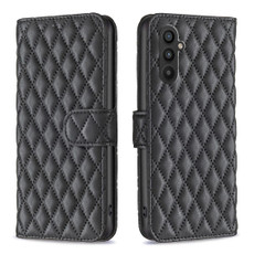 For Samsung Galaxy A25 5G Diamond Lattice Wallet Flip Leather Phone Case(Black)