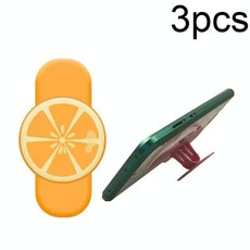 3pcs TPU Cartoon Back Sticker Phone Holder Lazy Ring Buckle Holder(Orange)