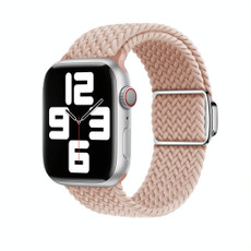For Apple Watch 4 44mm Nylon Loop Magnetic Buckle Watch Band(Pink Sand)